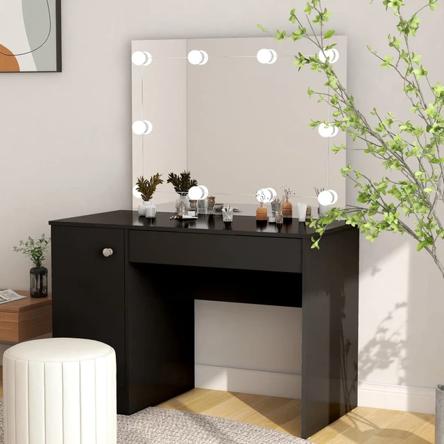 Boahaus Artemisia Modern Bedroom Vanity Table, Black, Wide, 45 OFF