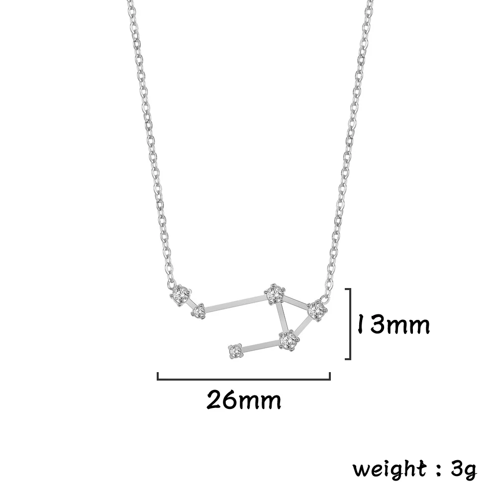 Edelstahl Stern Sternzeichen Halskette 12 Sternbild Anhänger Halskette Kristall Charm Kette Choker Halskette für Frauen Geschenk – Detail 22