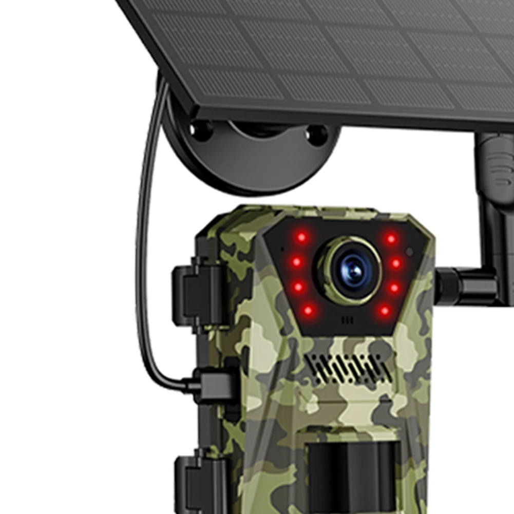 Caméra de chasse F8 4G 2K 14MP solaire déclenchement PIR vision nocturne étanche surveillance