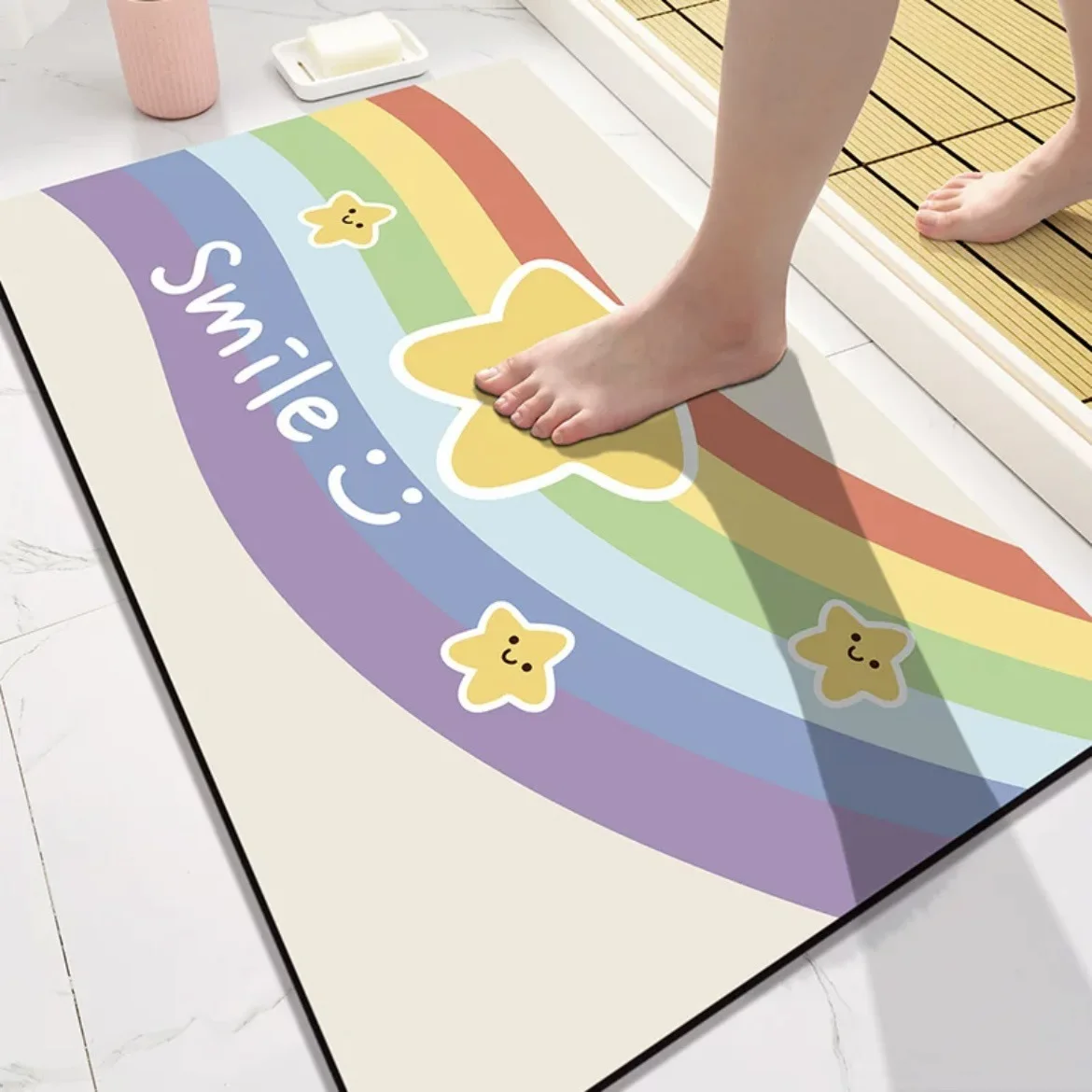 

Soft floor mat, bathroom, toilet entrance, water absorbing and anti slip foot mat Rug