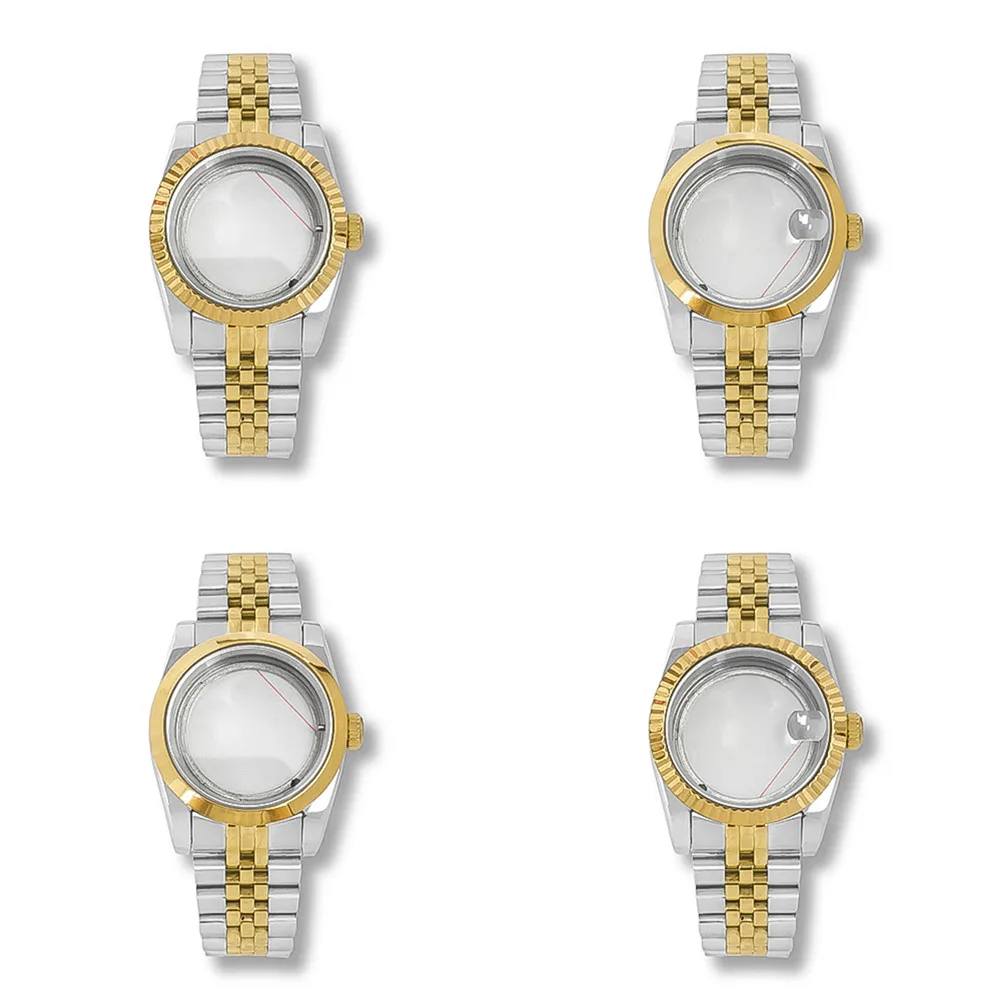 36Mm Oyster Perpetual/Fluted Bezel Case Transparent Bottom Sapphire Glass Jubilee Bracelet For Nh35/Nh36/4R Movement