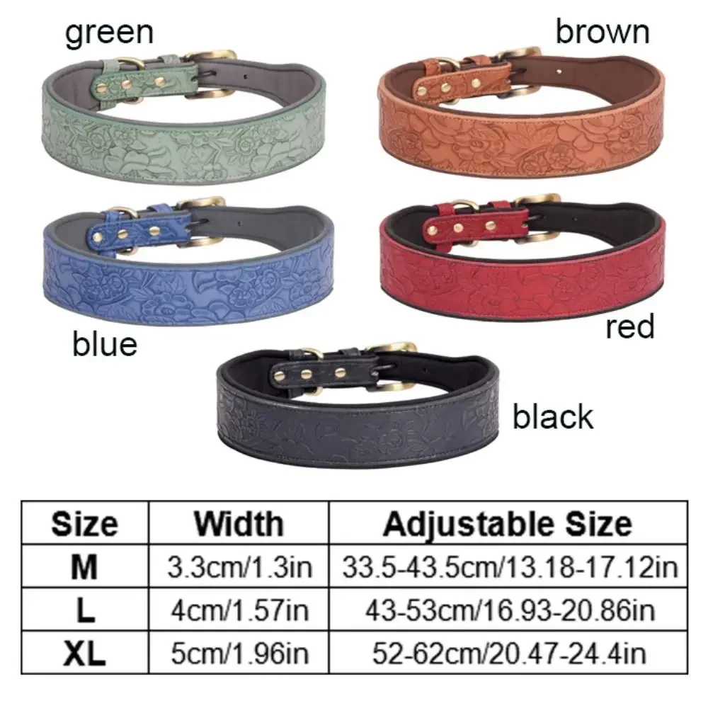Breathable Leather Dog Collar Adjustable Comfortable Puppy Necklace Space Cotton Substrate PU Soft Padded Dogs Collars