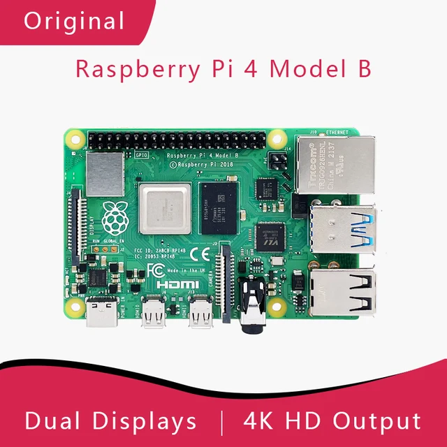 Official Raspberry Pi 4 Model B 4B Kit 1GB 2GB 4GB 8GB RAM Board 3.5inch display Acrylic case Heatsink Power supply Micro cable 3