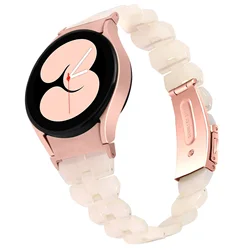 Elegant Women's Resin Bracelet Smartwatch Wristband - Galaxy Watch 6 44mm (Mermaid Pink)