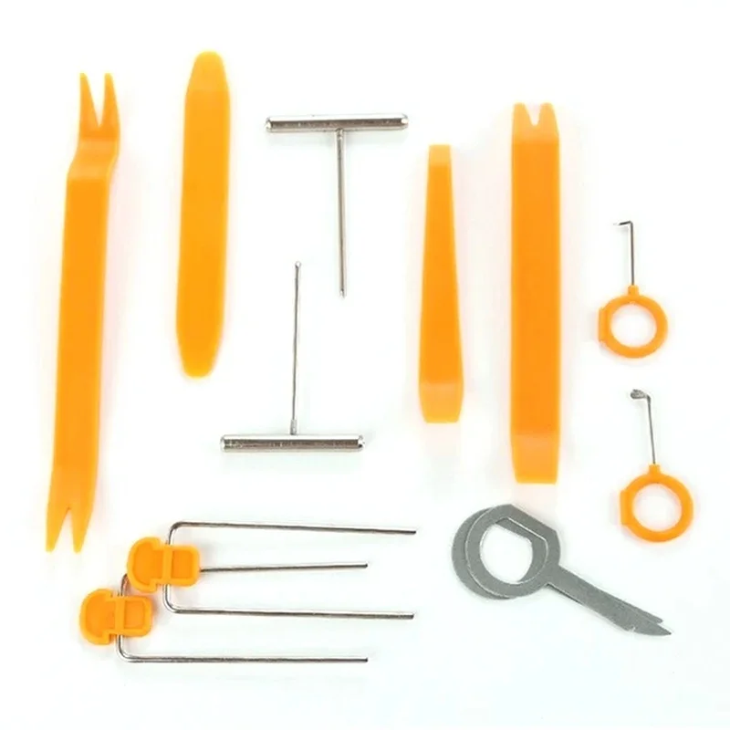 12pcs Car Radio Audio Removal Pry Door Clip Panel Trim Dash Audio Removal Open Installer Pry Tool for Auto Vehicle
