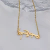Collier ethnique avec nom arabe personnalisé pour femme, pendentif plaque signalétique en acier inoxydable, bijoux personnalisés, cadeau