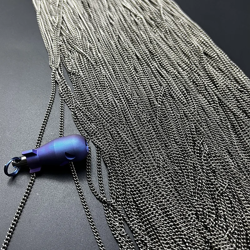 Wholesale 10 Meters TA1 Pure Titanium Cuban Link/O Shaped/Square Box/Twist/Bead/Angle/Paperclip Chain for DIY necklaces bracelet