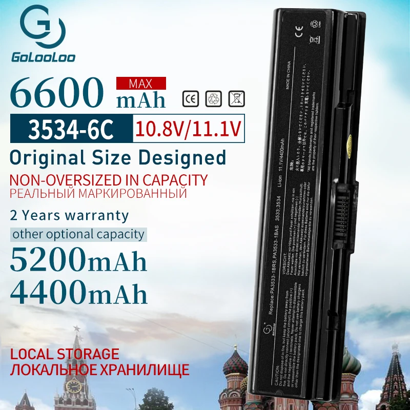 6cell 4400MAH Laptop Battery For Toshiba PA3533U PA3533 PA3533U-1BRS PA3535U-1BAS PABAS098 PA3534U PA3534U-1BAS PA3534u-1brs | Компьютеры