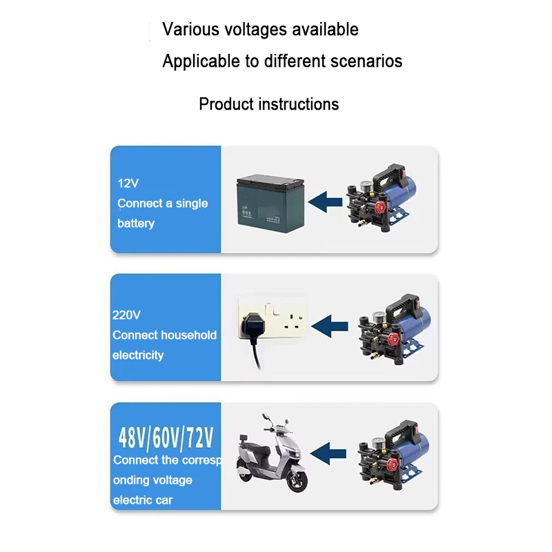 Double Cylinder Piston Agricultural Electric High Pressure Pump Garden Tools Spraying Watering Car Wash Irrigation
