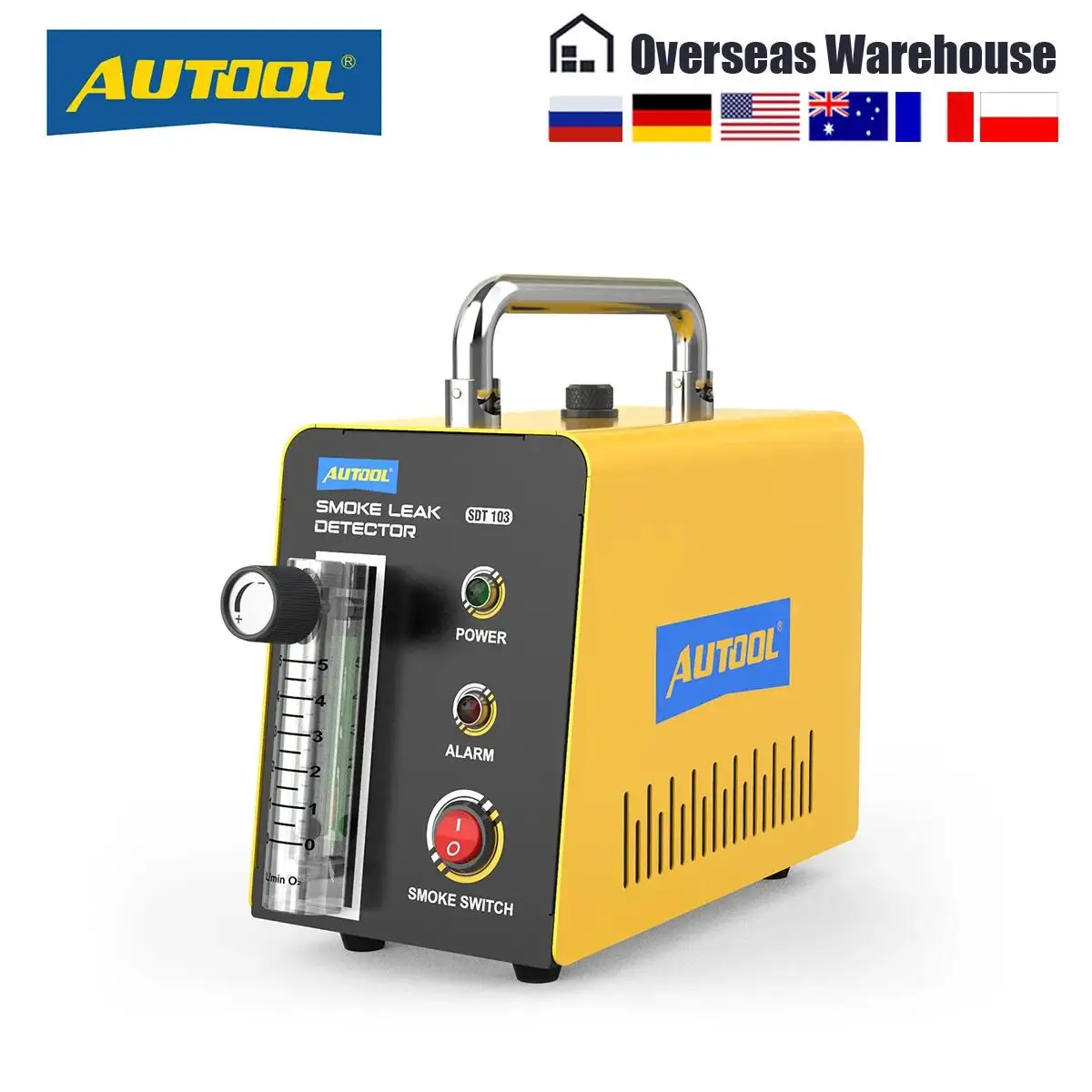 

AUTOOL SDT103 12V Car Smoke Leak Detector Automotive EVAP Leakage Gas Leakage Locator Oil Pipe Generator Diagnostic Tool