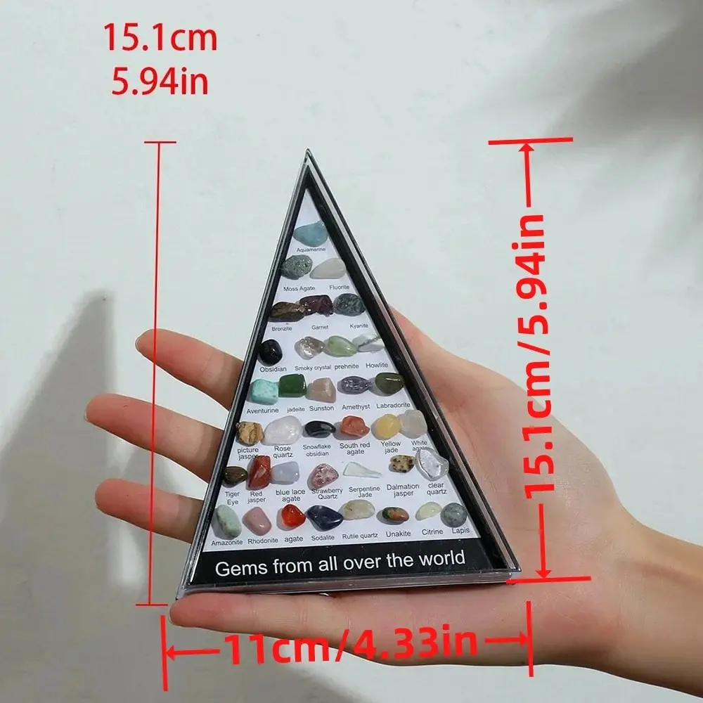 Se2a47ed3de714a90a750f944c74a325bJ 36pcs Gemstone Quartz Crystal Chakra Healing Stones And Crystals Set Hexagon Rose Quartz Gems For Medication Bedroom Decor Mallzona