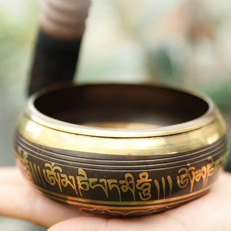 Creative Nepal Handmade Tibetan Singing Bowl Set, Decorative Wall-dishes, Resonance Healing Meditation, Chakra Singing Bowl, 1Pc 5