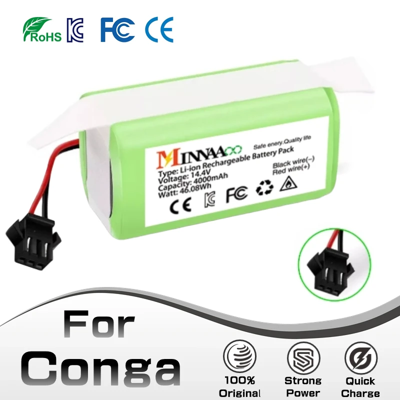 

Новый литий-ионный аккумулятор 14,4 В для Cecotec Conga Excellence 950 990 Ecovacs Deebot DN621 1090 Eufy RoboVac 35C Panda i7 V710