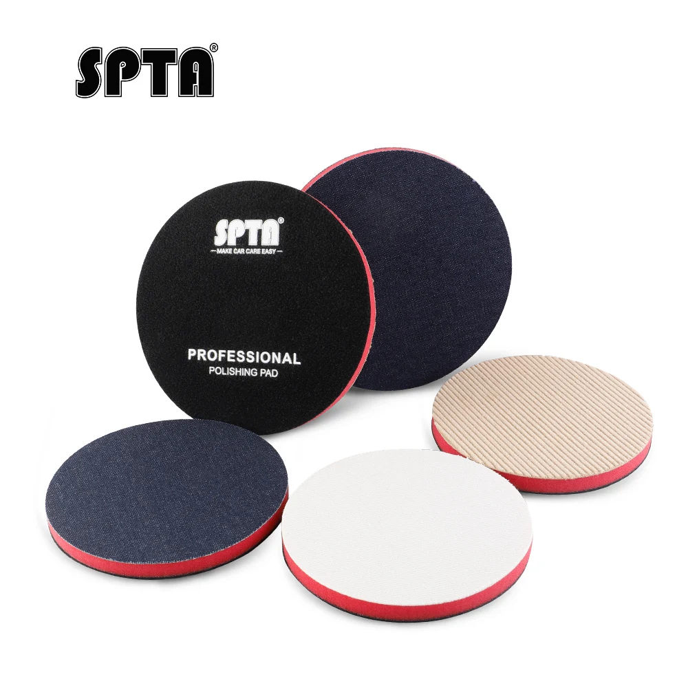 SPTA Car Orange-peel Removal ing Polishing Pad Denim Pad 1000/2000/3000 Grit 3" 5" 6" Denim Car Polishing Disc car polishing pad polishing wheel disc