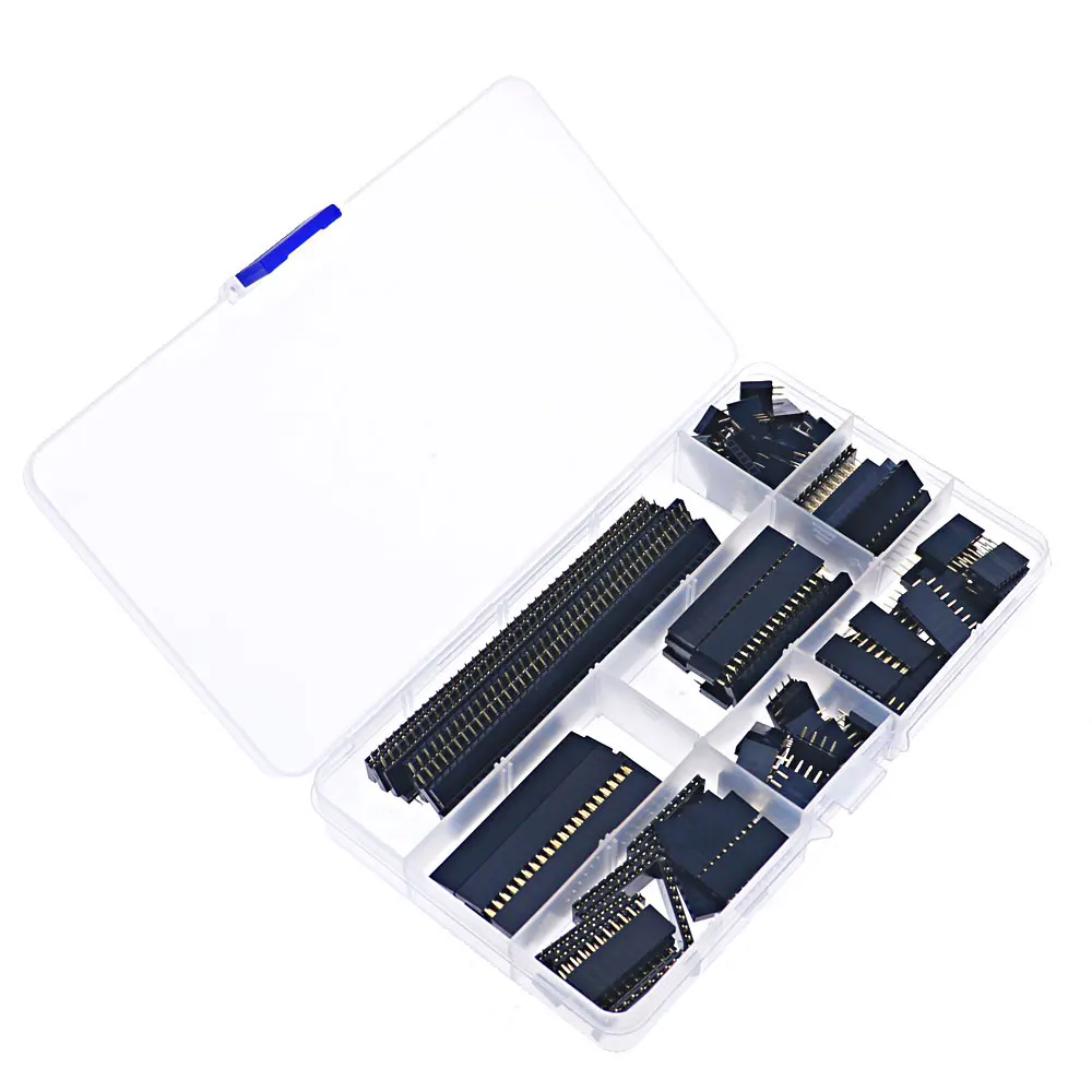 일자형 PCB 보드 암핀 헤더 소켓 모음 키트, 4P, 6P, 8P, 10P, 12P, 16P, 20P, 40 핀, 2.54mm 피치, 120 개