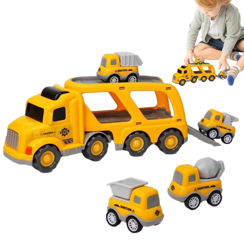 

Push And Go Construction Trucks 5 In 1 Push Cars For Kids Interactive Push And Go Toy Trucks Friction Powered Vehicle Playset