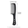 Black 2PC Large Teeth Comb Handle with Hole Smooth Surface Big Knife Comb Professional Salon Barber Hair Hairdressing Combs 2