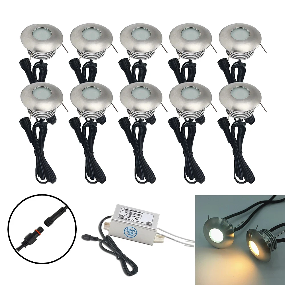 

IP67 Waterproof 12V Recessed LEDs Deck Lights Outdoor In-ground Lamp Yard Garden Pathway Stairs Patio Landscape Lamp With Driver