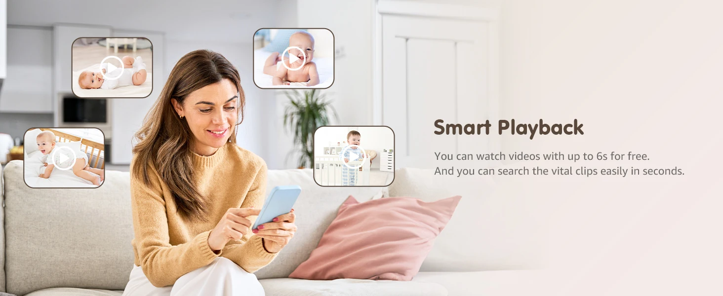 5,5 Zoll Video Baby Monitor mit Kamera PTZ Zoom Babyphone Cam Sicherheit Schutz Überwachungskameras Temperatursensor – Detail 9