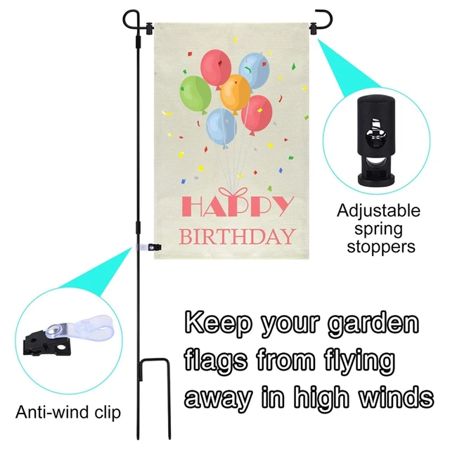 Kerti Zászló Állvány Fémkerti Pólus Tartó Zászlóval Dugó Elleni Szélgátló Klip A Kültéri Dekoratív Udvari Zászlóhoz - Image 4