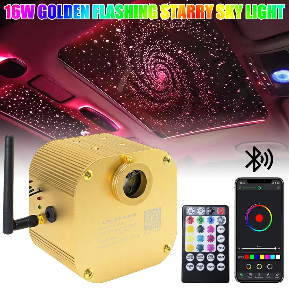 

LED Light Engine DC12V 16W Twinkle RGBW LED Fiber Optic Light Kit For Fiber Optic Cable Car Home Decoration Star Starry Sky