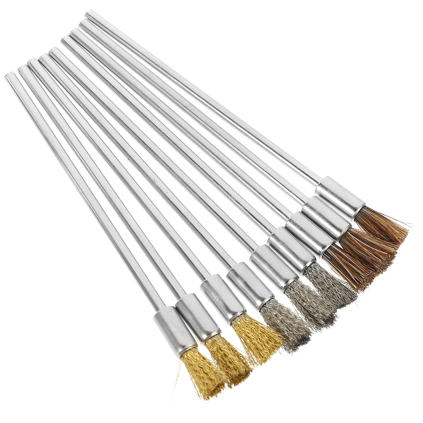

9 Pcs The Brush Wire Wheel for Stripping Drill Attachments Appendix Polishing Cleaning Rust Horse Hair Copper Electric