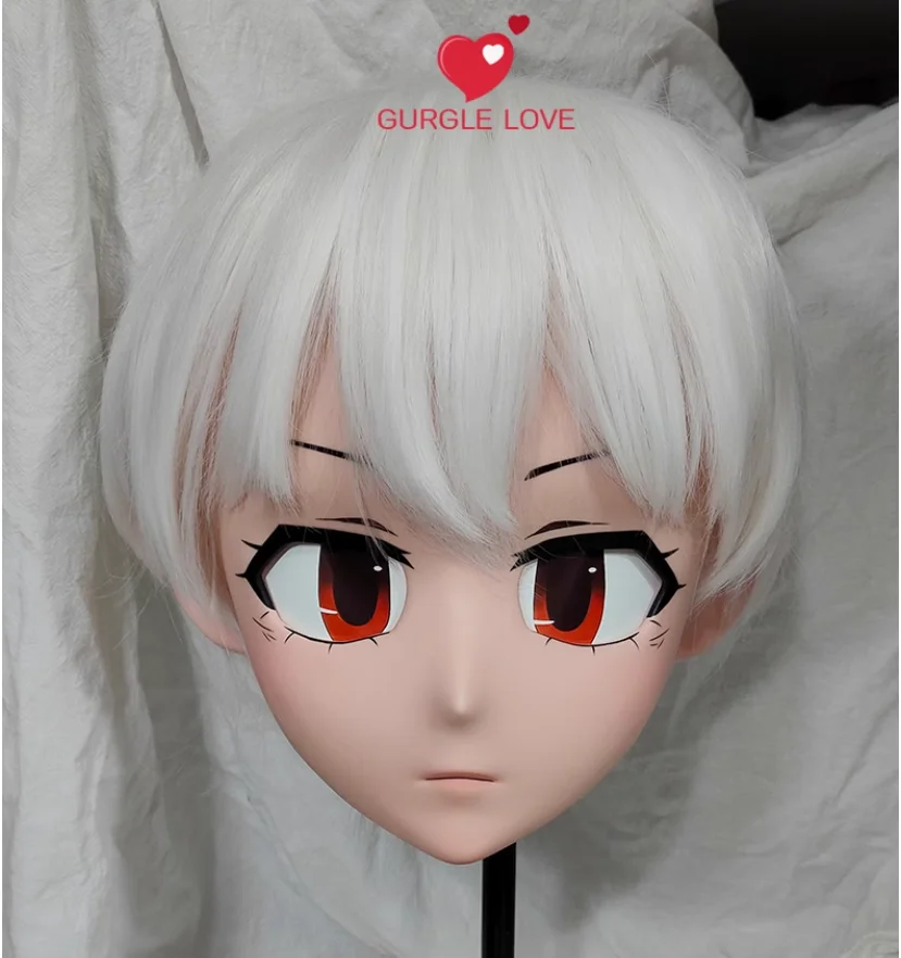 

(GLA0402)Customize Character Resin Half Head Japanese Animego Cosplay Crossdressing Doll Anime Kigurumi Mask With Eyes And Wig