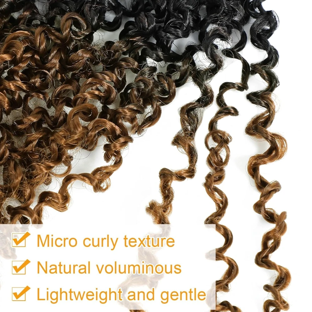 12 Inch Synthetic Yanky Twist Crochet Hair for Black Women Pre-looped Yankee Twist Hair Brown Spring Twist with  For Black Women