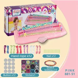 Creative DIY Bracelet Braiding Kit: Colorful Friendship Craft Supplies (PINK)