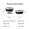 1.2L Folded Electric Cooking Pot Portable Travel Multicooker Rice Cooker Split Hot Pot 304 Stainless Steel Electric Skillt 500W 6