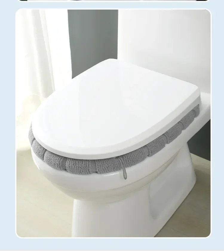 Winter Badezimmer Kissen Warme Wc Sitz Abdeckung Matte Wc Pad mit Griff Dicker Weiche Waschbar Closes Wärmer Zubehör – Detail 9