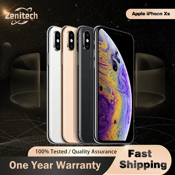 Original Apple iPhone XS 4G LTE Mobile Phone Face ID NFC 4GB RAM 64GB/256/512GB ROM 5.8" 12MP+7MP A12 Hexa-Core IOS iphone xs