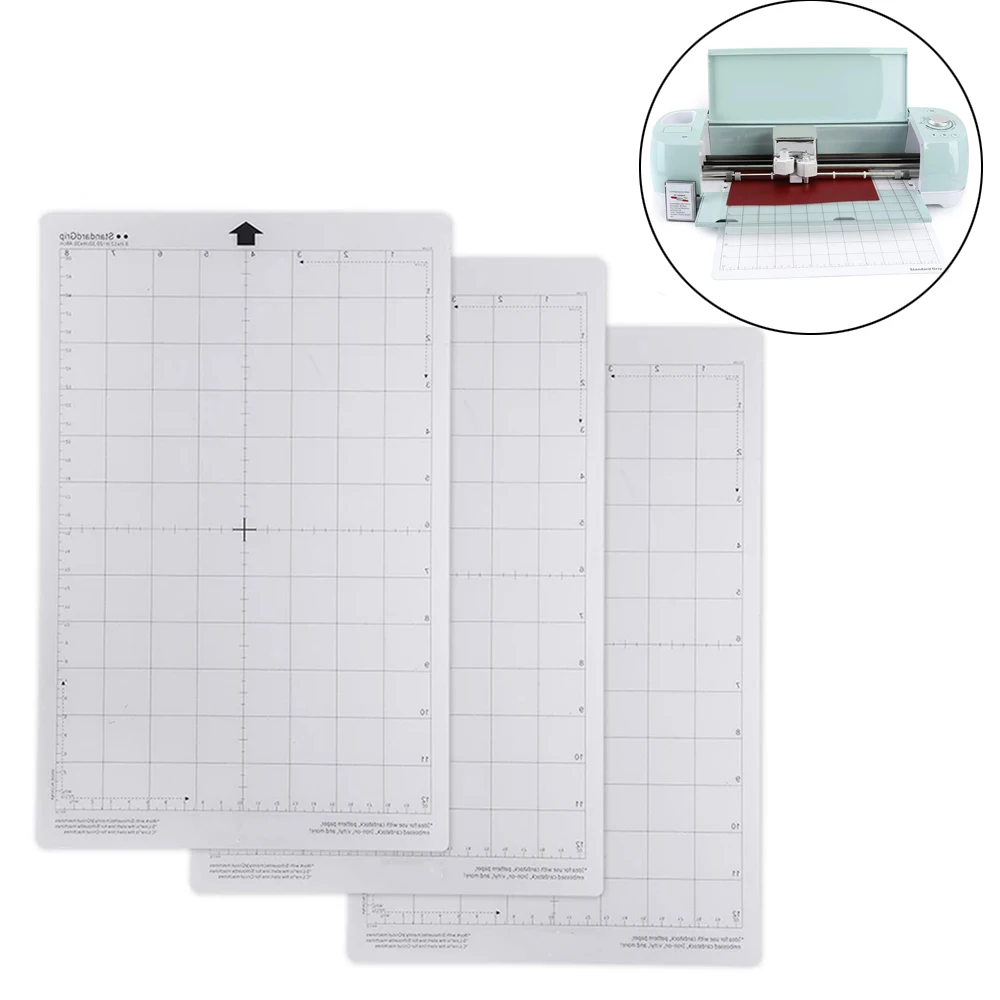 

12 ×8inch Standard-Grip Cutting Mat for Kricut Silhouette Electronic Die Cutting Machine Replacement Cutting Mats