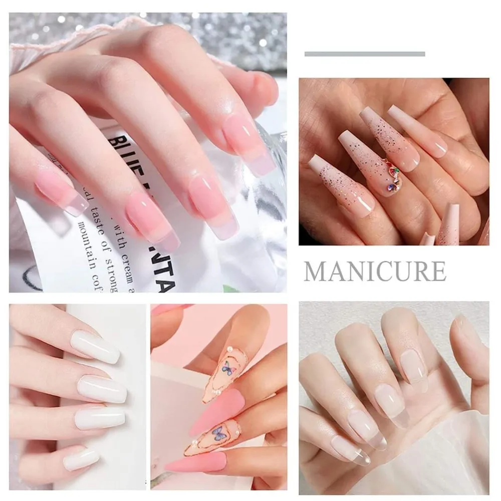 10g/bottle Professional Acrylic Powder Clear White Pink Crystal Powder for Manicure Extension 3D Nail Art Acrylic Polymer
