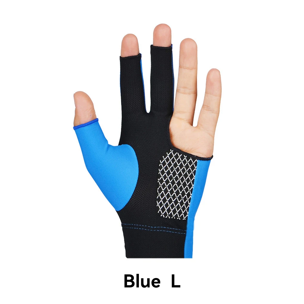 BOODUN Billiard Pool Ball Shooters 3 Fingers Breathable Soft Anti-slip Non-slip Sports Lycra Gloves boodun 1024 anti slip breathable half finger cycling gloves shock absorbed road bike gloves finger padded cycling accessory green xl