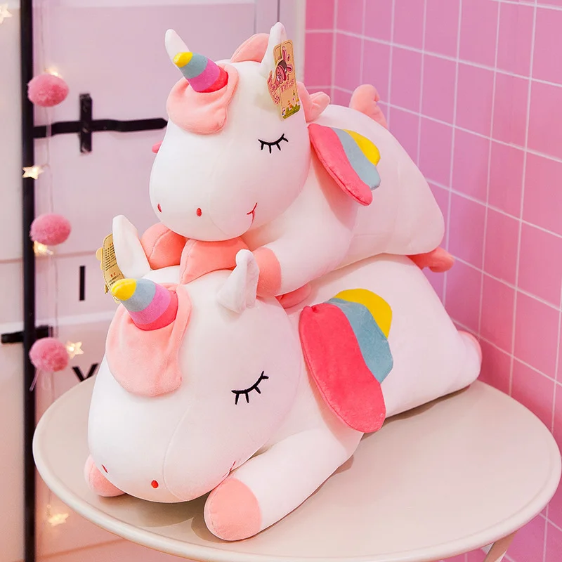 Creative Plush Toys Large Lying Unicorn Doll Comfortable Pillow Children's Gift Kawaii Decompression Peluche For Child Birthday 2 Creative Plush Toys Large Lying Unicorn Doll Comfortable Pillow Children's Gift Kawaii Decompression Peluche For Child Birthday 2