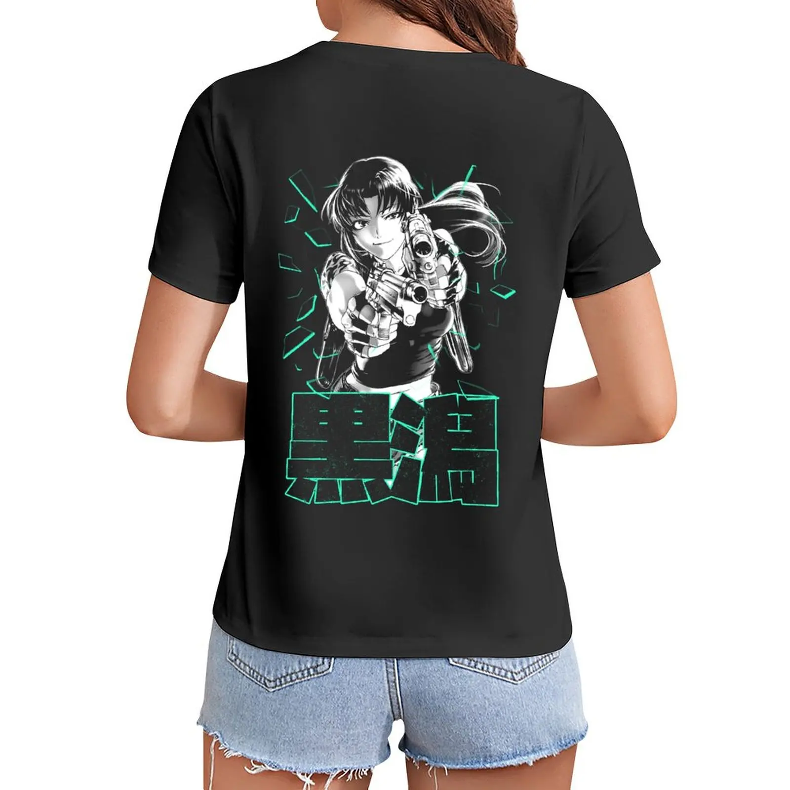 

Shattered Revy (white) T-Shirt plus sizes tops graphic t-shirts for Women