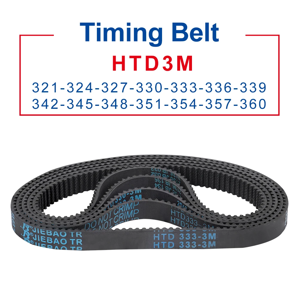 

Rubber Belt HTD3M-321/324/327/330/333/336/339/342/345/348/351/354/357/360 Teeth Pitch 3 mm Transmission Belt Width 6/10/15/20 mm