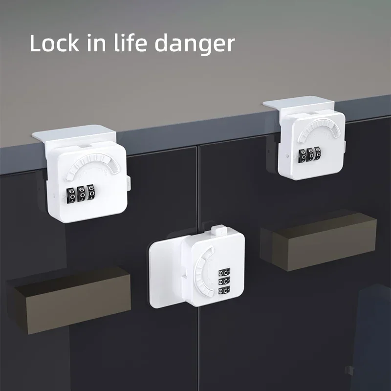1/3pc Password Anti-Pinching Hand Cabinet Drawer Locks Plastic White Safety Buckle for  Kids Protection  Baby Safety Drawer Lock