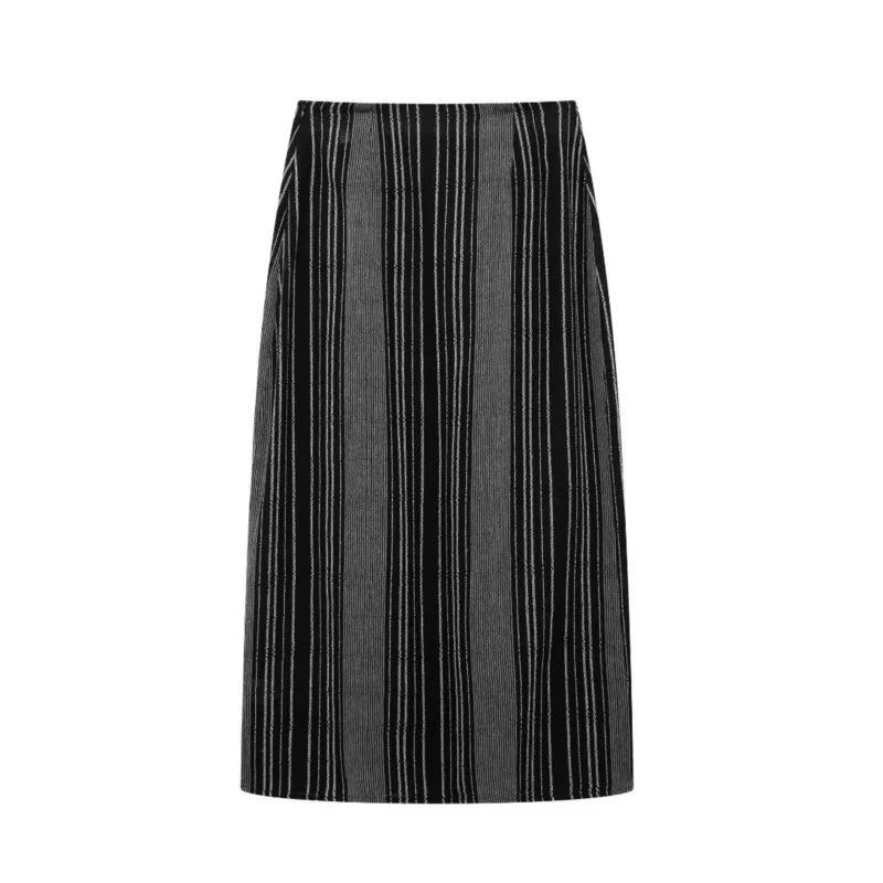 Claudia Skirt in Stripe Embroidery - Black main image 0
