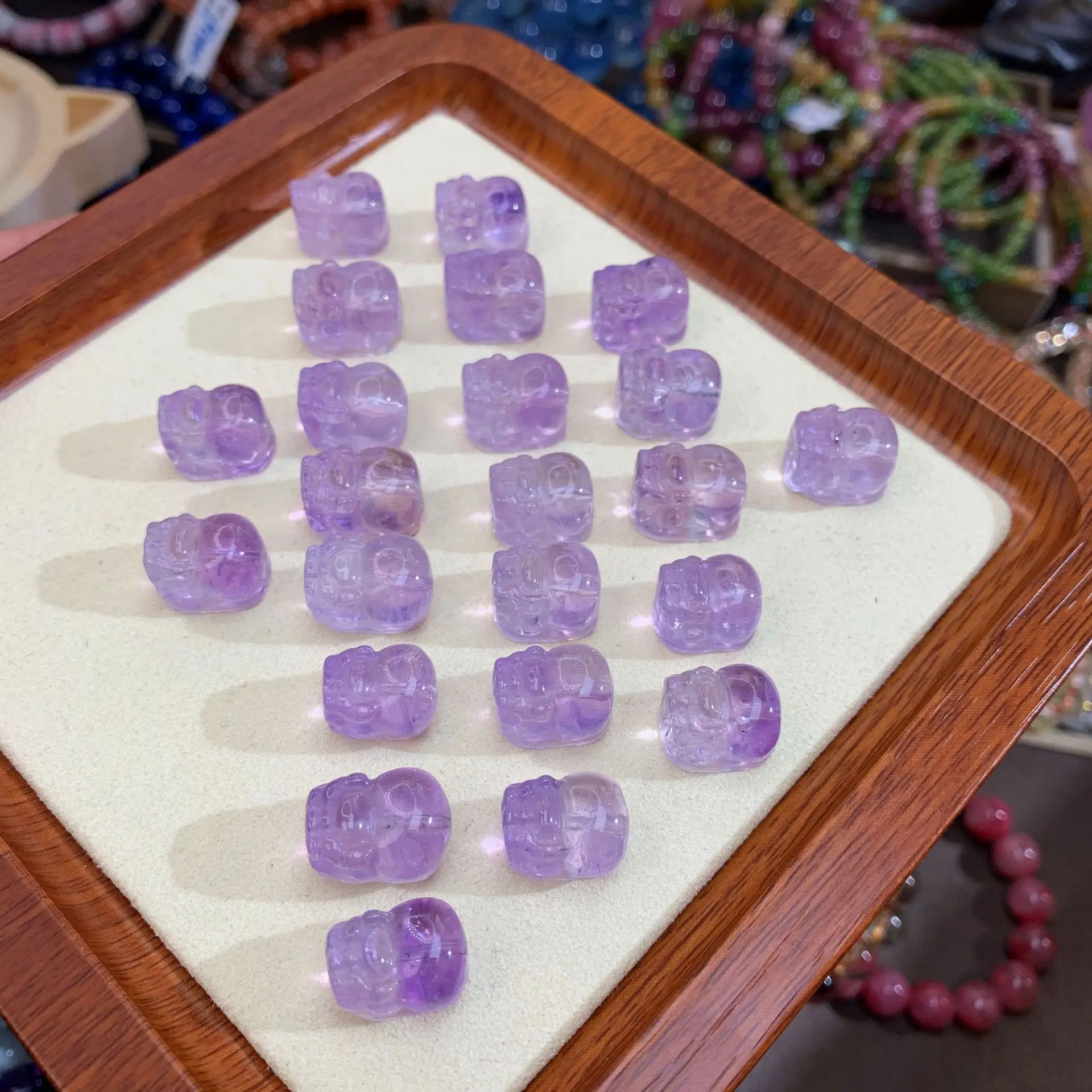 

10PCS Natural Amethyst Pixiu Rabbit Loose Bead Healing Energy Gem DIY Accessories For Jewelry Making