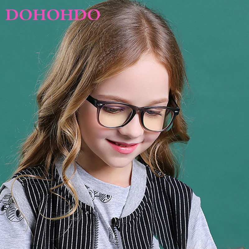 Kids Anti Blue Light Glasses Silicone Nose Pads Round TR90 Children Ipad Tablet Handphone Gaming Computer Eye Care UV Glasses
