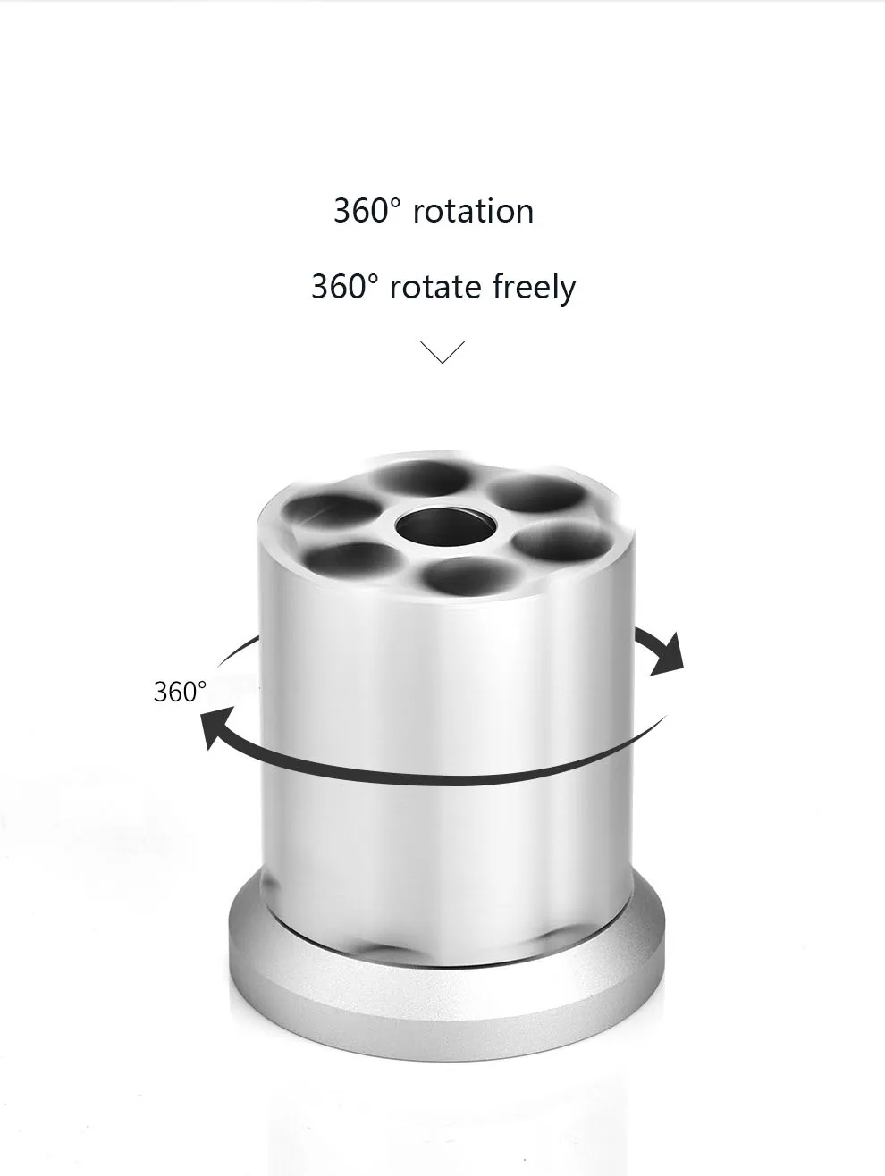 Gun Cylinder Pen Holder, 6-Hole Metal Revolver Pen Pencil Holder Gun Cylinder Design Heavy Duty Non-Slip Aluminum Office Creative Decoration (Small - View #10