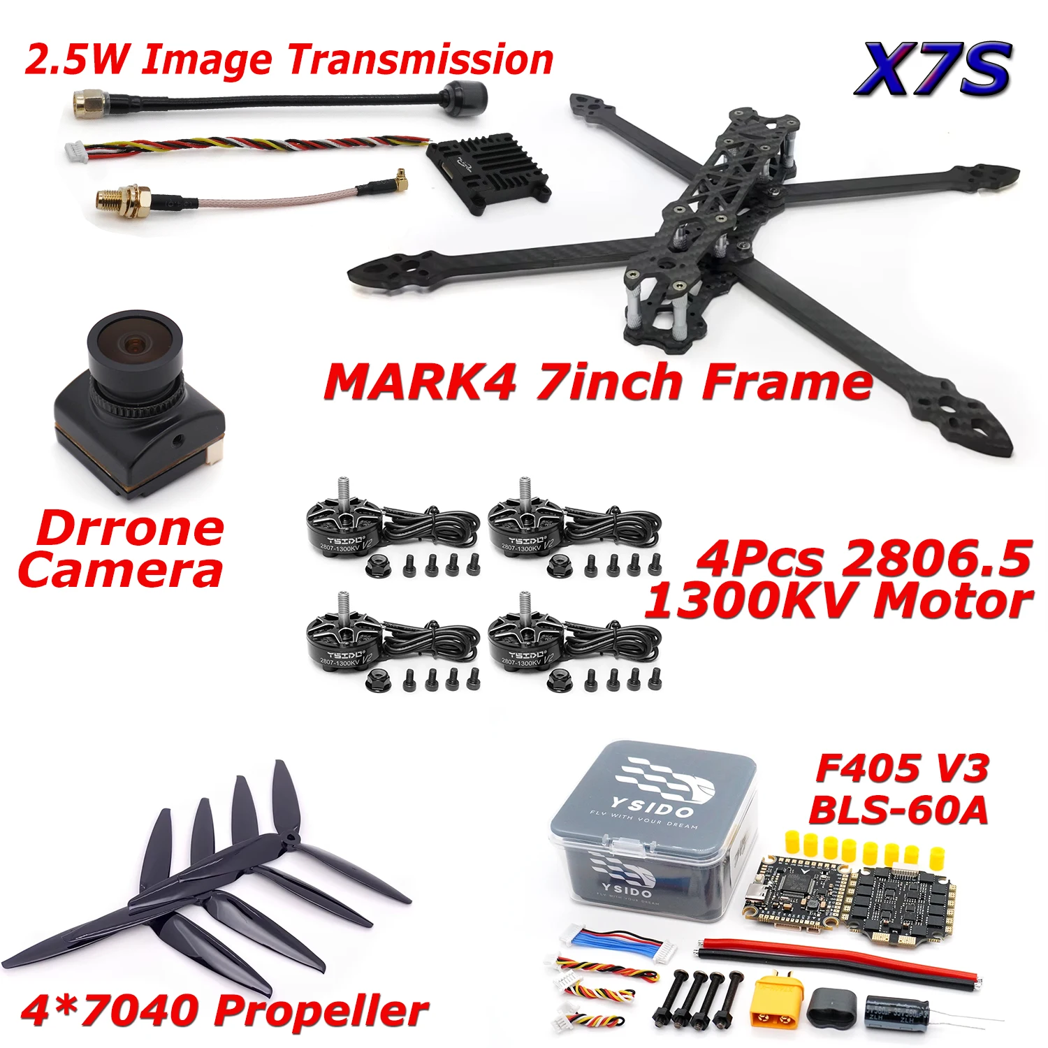 รูปสินค้า โดรน RC 7 นิ้ว บิน FPV พร้อมชุดควบคุม