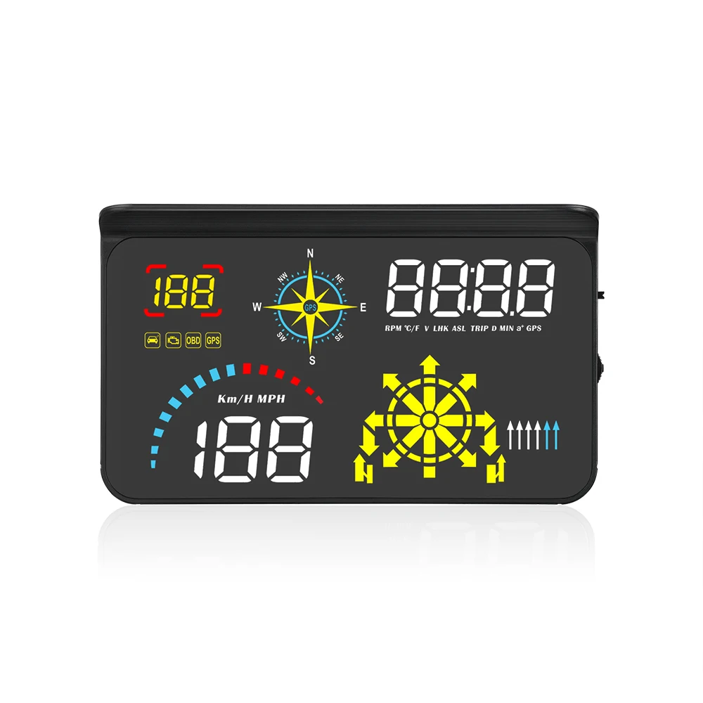 Display Head-up per Auto da 5,5 Pollici con Luminosità Automatica Q10, Strumento Diagnostico Auto, Nuovo HUD con Navigazione OBD+GPS e App Mobile - immagine 2