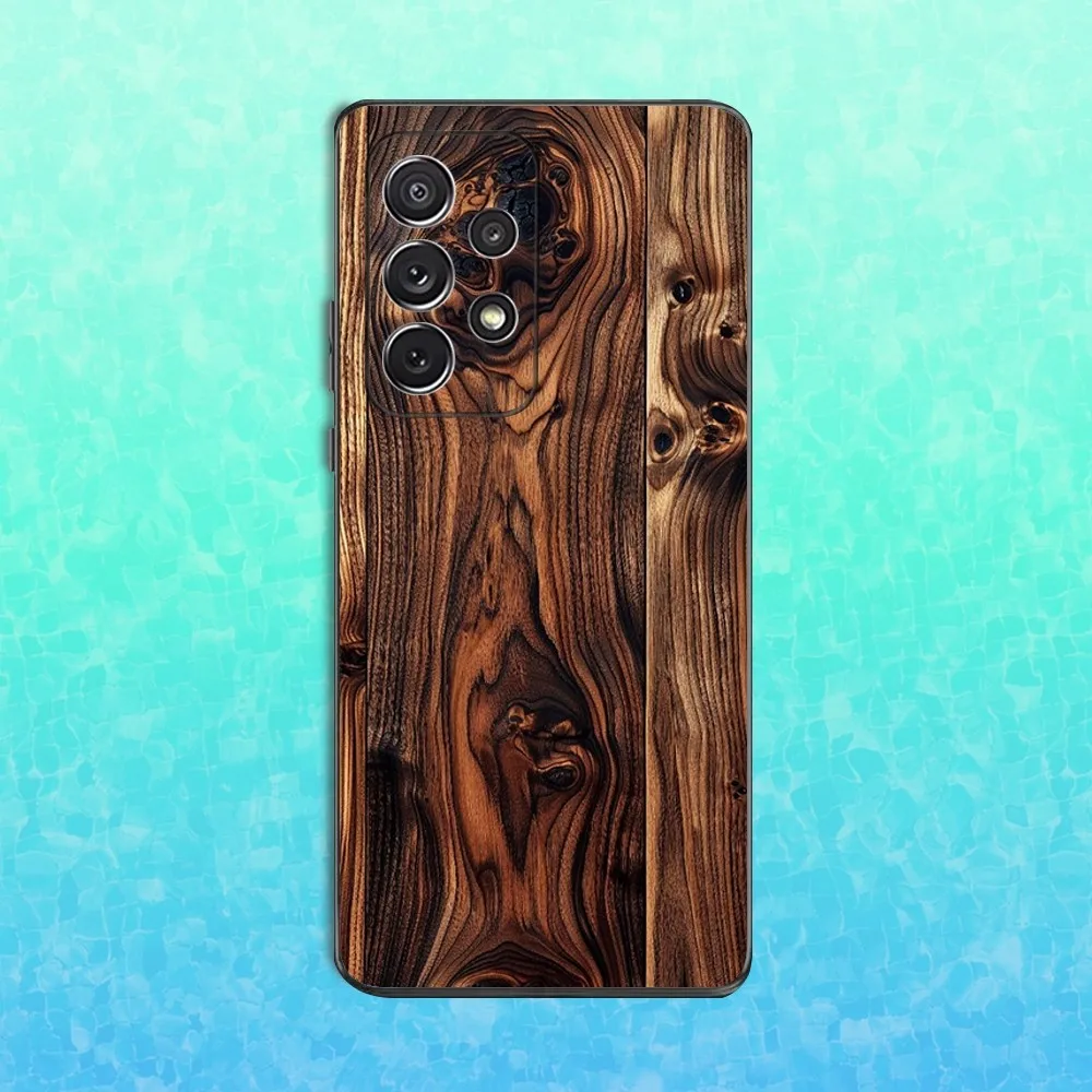 Elegant Art Wood Grain Natural Phone Case - Soft Silicone Black Cover