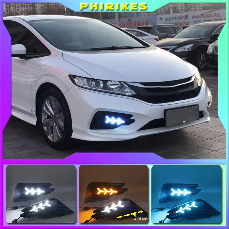 

2pcs LED Daytime Running Light For Honda Jade 2017-2018 Turn Signal Relay Waterproof Car DRL