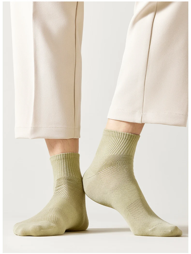 MiiOW 5 Pairs Cotton Socks Set Summer Antibacterial Breathable Mesh Short Sock Deodorant Casual Solid Color Long Sock Harajuku 31 Se2a63e184a5843878a5e312459a662c48