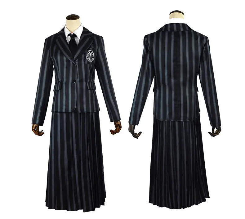 

Movie Addams Cosplay Wednesday Addams Cosplay Wig Black Fancy Dress Party Costume Adult costumes