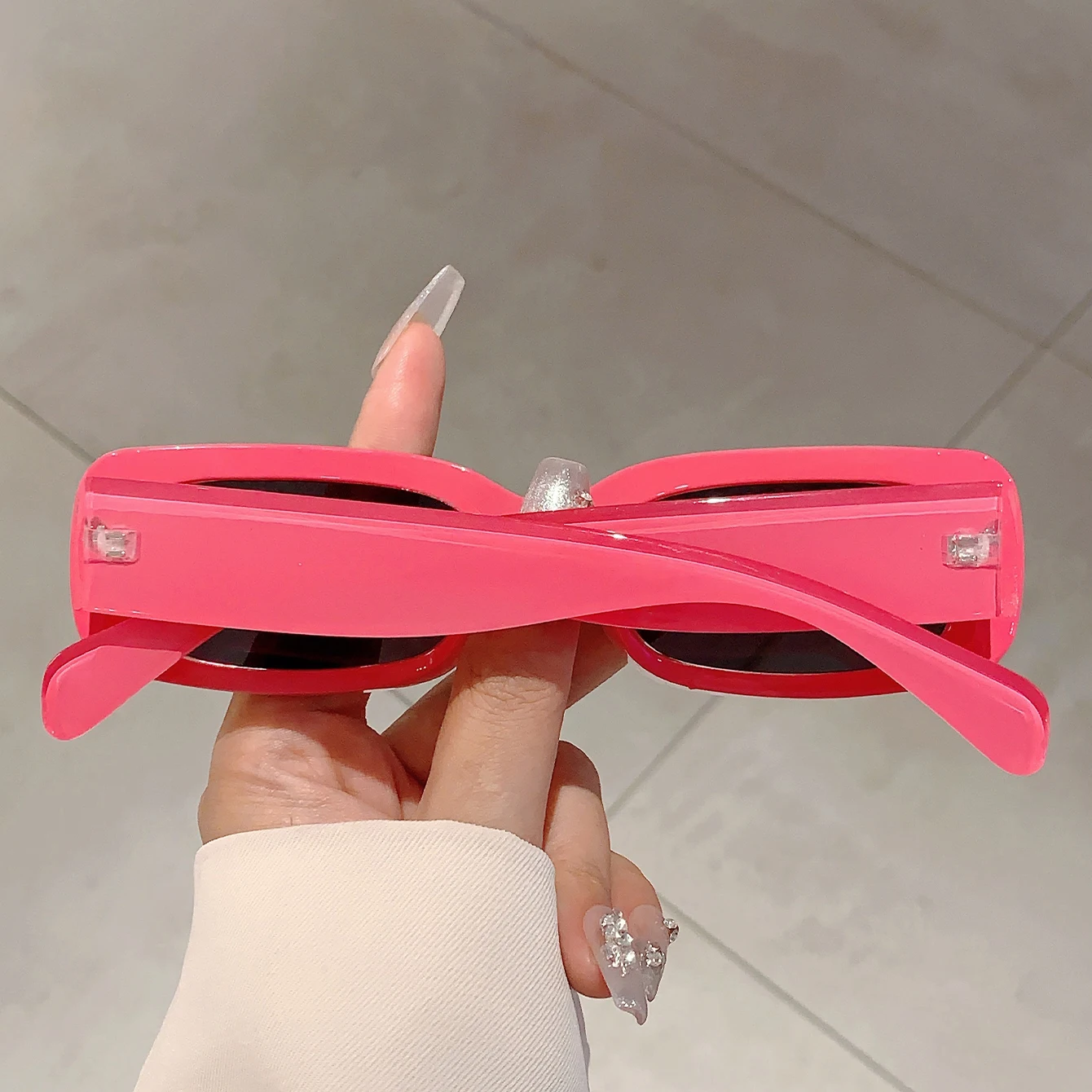 KAMMPT Retro Rechteck Rosa Shades Mode Marke Design Frauen Sonnenbrille Candy Farbe Strand Fahren Sonnenbrille für Damen – Detail 15